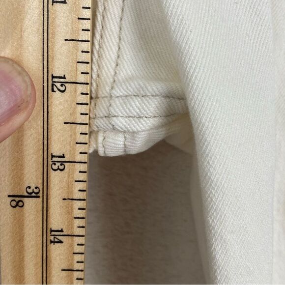 Abercrombie High Rise 90s Relaxed Jeans Sz 29 Short Petite Ivory Denim Pleated - Picture 11 of 13